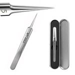 Removal Blackhead Tweezers Precision Stainless Steel Curved Hook for Acne Pimples Comedones Blemishes or Splinters Removal and Ingrown Hair Treatments