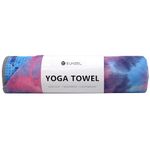 Eunzel Yoga Towel,Hot Yoga Mat Towel with Grip Dots Sweat Absorbent Non-Slip for Hot Yoga, Pilates and Workout 24" x72", Purple & Blue