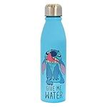 Disney Stitch Aluminum Water Bottle 600ml – Official Merchandise by Polar Gear, Kids Reusable Non Spill BPA Free Recyclable - Ideal For School Nursery Sports Picnic - Multicolour, Blue