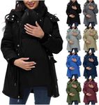 QotLoyi baby wearing jacket women,maternity winter coat 3 in 1 quilted lined jackets thicken warm waterproof down jacket parka outwear with hood