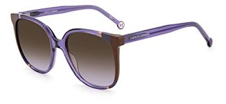 CAROLINA HERRERA Women's Casual Sunglasses, Violet/Brown, 57 mm