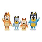 Bluey Family Figurines 4-Pack Set Including Bluey Bingo Chilli and Bandit - Genuine Licensed Toys