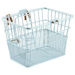 Retrospec Apollo Detachable Front Bike Basket Steel Half-Mesh with Integrated Detachable Hooks and Built-in Handle, Easy Assembly and Portability for Bicycles