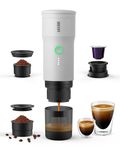 BREVOY Portable Electric Espresso Machine, Ground Coffee & Capsule, Self-Heating, 20 Bar 12V Mini Car Travel Coffee Maker with 9000mAh Battery-Ideal for Camping, RV, Hiking, Office