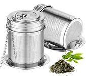 TEEMADE 2Pack Tea Infuser,Cooking Infuser with Extra Fine Mesh Tea Ball Strainers Threaded Connection 18/8 Stainless Steel with Extended Chain Hook to Brew Loose Leaf Tea,Spices & Seasonings