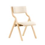 SoBuy FST40-W, Wooden Padded Folding Chair, Dining Chair, Office Chair, Desk Chair, Beige