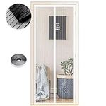 Magnetic Fly Screen Door, Hundreds of Sizes, 120 x 240cm, Anti Mosquito Mesh Curtain with Powerful Magnets, Insect Protection Door, White Strips