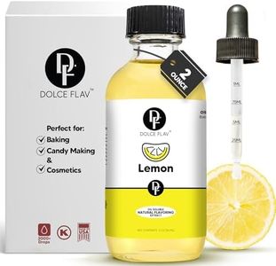 Lemon Flavor Concentrate for Food & Cosmetics – 2 Oz. Multipurpose Lemon Flavouring Oil for Lip Gloss, Pastries, & Candies in Glass Bottle – Confection & Candy Flavoring Oils by Dolce Foglia (Keto)