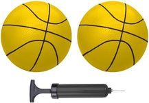 ABAJI Mini Basketballs Yellow 2 Pack 5" Set with Pump Needle Durable Material for Mini Hoop 3+ Years Toddlers Kids Teenagers for Pool Indoors Outdoors