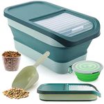 Wuciray Dog Cat Food Storage Container Airtight Folding Pet Food Container with Lid Measuring Cup Scoop Kitchen Rice Storage for Pet Food Cereal (2#) (3#)