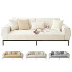ShowyLive Sofa Covers 1 2 3 4 Seater Non Slip Sofa Slipcovers Super Soft Fleece Sofa Cushion Covers Sofa Protectors from Pets/Kids/Dogs(Beige, 28 * 71 inch/70 * 180CM)