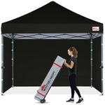 MasterCanopy Heavy Duty Pop-up Gazebo tent with Sidewalls (2.5x2.5M,Black)