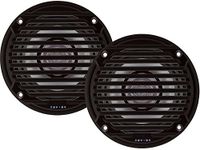 Jensen MS5006BR Pair of MS5006B 5.25" Black Dual Cone Waterproof Speaker, 30 Watts Max Power Handling, Sensitivity @ 1W/1 Meter 88dB, Frequency Response 65Hz-20kHz, Nominal Impedance 4 Ohms, 5-15/16" Grille Diameter, 4-3/8" Mounting Hole Diameter, 1-1/2" Mounting Depth