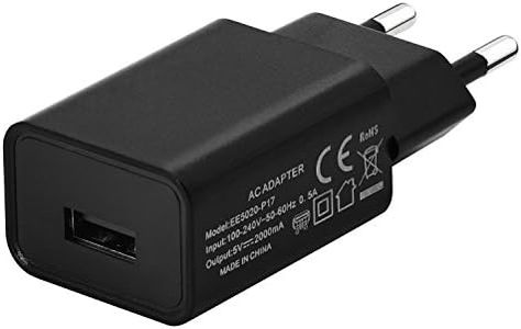 5V 2A Caricabatterie da Muro Portatile, Alimentatore 1 Port USB 2000mA, Caricatore USB per Samsung iPhone Huawei LG Nexus Nokia HTC ASUS Sony Motorola iPad Tablet MP3 Navigazione eReader eBook, Nero