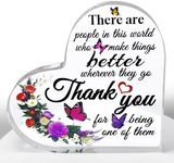 Ewong Appreciation Gifts for Women, Thank You Gift Inspirational Acrylic Heart Plaque Keepsake for Female Friend Classmate Boss Teacher Nurse Office Coworker Colleague Retirement Gift (Thank You A)