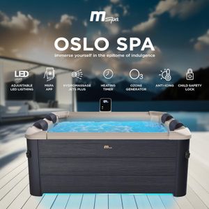 AQUALINE MSpa Oslo 6-Person Inflatable Hot Tub – Outdoor Spa