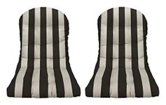 JCKEL Set of 2 Outdoor Tufted Adirondack Chair Cushion - Black & White Stripe