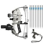Compound Bow Set Adjustable 15-32 Lbs - Short Shaft for Adult Beginners Hunters, Indoor Target & Outdoor Hunting Archery (Style 2)