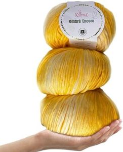 Ombré-Encore Soft Big Bulky #5 Multicolor Gradient Yarn for Knitting & Crocheting Chunky Scarves, Blankets, Hats, 100% Acrylic, 3 Balls, 507yds/420g - Duck Yellow