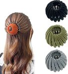 3/7Pcs Lazy Bird's Nest Plate Hairpin,Birds Nest Magic Hair Clip,Velvet Bird Nest Shaped Hair Clips,Expandable Ponytail Holder Hair Pin,Hair Pin Hair Accessories for Women Girls (Set B)