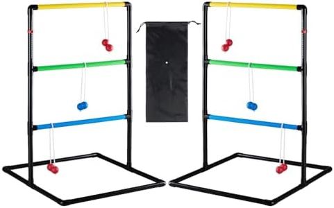 NEWBULIG Ladder Toss Game, Ladderball Golf Set with Tossing Balls, Ladder Ball Games for Outdoor Lawn, Yard & Backyard for Family, Adults & Kids, Complete with 6 Bolas, Score Trackers & Carry Bag