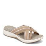 Clarks womens Mira Isle Slide Sandal, Sand Combi Textile, 8 US