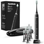 Aquasonic Black Series Ultra Whitening Toothbrush – ADA Accepted electric toothbrush- 8 Brush Heads & Travel Case – 40,000 VPM Electric Motor & Wireless Charging - 4 Modes w Smart Timer