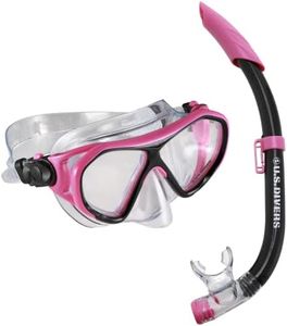 US.Divers Combo DORADO II JR, Kit de Plongée, Masque et Tuba pour Enfant 6+ avec vision panoramique à 180°, Garçon et Fille, Protection UV, Verres Anti-buée et Anti-fuite