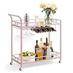 VASAGLE Bar Cart Gold, Home Bar Ser