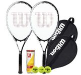 Wilson Tour Slam Lite 50/50 Black-Black Tennis Racket Twin Set