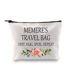 Memere Gift Memere Travel Gift Zipper Pouch Makeup Bag Birthday Gift for Grandma (Memere's Travel Bag CA)