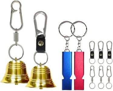 MEAILNI 2 Inch Loud Bear Bell, Metal Bear Bell with Whistle, Solid Brass Bears Bell Set, Hiker's Gear for Outdoor Camping, Cycling, Fishing, Mountaineering Self-Defense Gear (12 PCS)