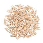 100 Pieces Mini Wooden Pegs Clips Photo Pins Coloured Craft, Natural