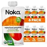 NOKA Superfood Pouches (Sweet Potato Goji) 6 Pack | 100% Organic Fruit And Veggie Smoothie Squeeze Packs | Non GMO, Gluten Free, Vegan, 5g Plant Protein | 4.2oz Each