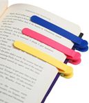 3pcs Silicone Automatic Bookmarks, Book Marks Gifts for Reading Women, Men, Kids, Book Lovers, Readers, Unique Cute Book Accessories, Stay in Place and Follow as You Read"