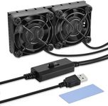 ELUTENG Computer Fan USB 40mm Dual Row 2 in 1 USB PC Fans with 3 Adjustable Speeds 6500RPM Electronics USB Cooling Fan with Black Metal Grid for Laptop TV Box Xbox AV Cabinet PS5 Router Projector