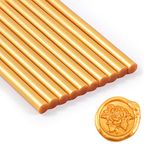 Gartful 60 Pieces Glue Gun Sealing Wax Sticks, Mini Hot Melt Glue Sticks for Wax Seal Stamp, Letter, Wedding Invitations, Birthday Cards, Envelopes, Snail Mails, Wine Packages, Gift Wrapping, Gold