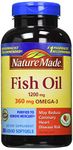 Nature Made Fish Oil 1200mg 360 Mg Omega-3 Twin Pack Combo Dietary Supplement 200 Liquid Softgel Each (400 Softgel Total)