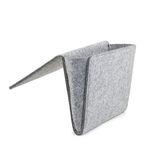 Kikkerland Grey Felt Bedside Pocket Caddy, Large Pocket Felt Storage, Organizer for Magazine Remotes Phone, Storage Bag Pocket for Bunk, Grey