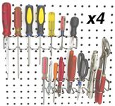 Pegboard Tool Organizer, 2-Pack - Screwdriver Holder and/or Pliers Rack Accessory - Hooks to Any Peg Board - Pegboard Organization Accessories for Your Workbench, Garage, Tool Shed, or Craft Room