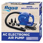 Aqua AC Electric Air Pump – 110v – Heavy Duty Air Pump for Inflatables with 5 Nozzle Attachments – Blue