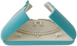 Premium Grade Aqua Jewelry Case for Necklace Earring Ring Set Premium Grade Unique Design Pearl Necklace Strands Box