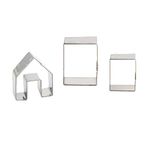 SIENON 3pcs Gingerbread House Cookie Cutter Set, 3D Stainless Steel Mini Christmas House Cookie Cutter Kit, Christmas House Biscuit Cookie Mold, Christmas Holiday DIY Baking Tools