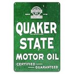 Quaker State Motor Oil Logo Garage Shop Auto Gas Retro Wall Decor Metal Tin Sign 8 x 12 inches