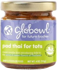 Globowl Stage 3 Baby Food & Toddler Meals, 6+ Months Early Allergen Introduction, Baby Led Weaning, International Whole Food Snacks for Toddlers, Babies, 4 oz Glass Jar, Pad Thai for Tots