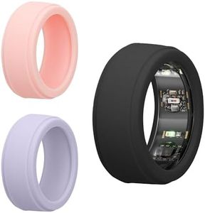 kwmobile Protector de Silicona Compatible con Oura Ring Gen 3 - S Size 6 7 8 9 10 Funda - Set 3X Protector de Silicona para Anillo Inteligente Smart Ring - Gris Oscuro/Lila/Rosa Palo