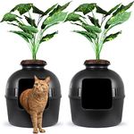 eXuby 2X Hidden Litter Box for Cats - The Only Black Planter Furniture Litter Box on The Market - Easy to Assemble & Clean - Black Charcoal Filter Eliminates Odor - Guests Will Never Know What it is!