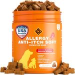 ZENO Dog Allergy Chews 150Pcs - Supplements for Itchy Skin and Paw Licking - Allergy Relief - US Formula with Dog Probiotics, Natural Ingredients & Vitamins - Beef