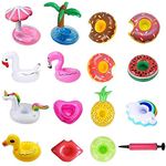 Amaza 15 Pieces Cute Inflatable Drinks Holder Cup Holder Set with Free Air Pump