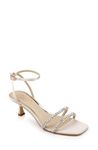 Jewel Badgley Mischka Marley Kitten Heel Sandal, Champagne, 7.5